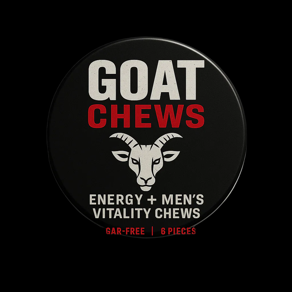 GOAT CHEWS™ – Energy + Men’s Vitality Chewing Gum | Caffeine, Ashwagandha, B-Vitamins & Zinc