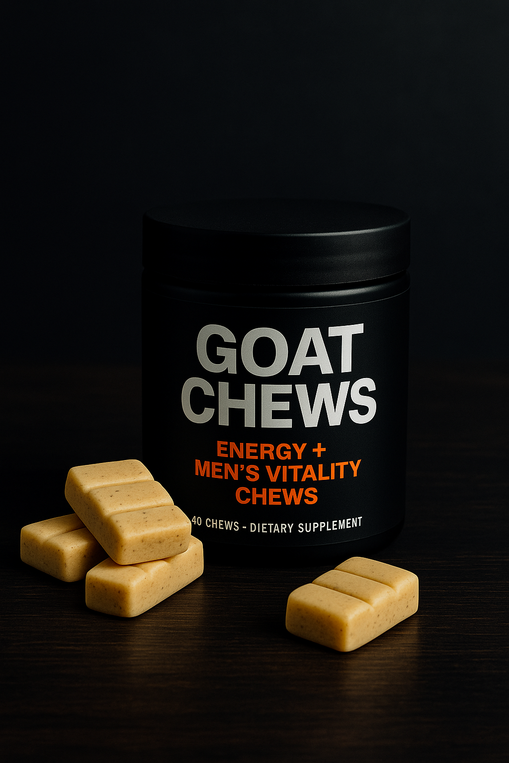 GOAT CHEWS™ – Energy + Men’s Vitality Chewing Gum | Caffeine, Ashwagandha, B-Vitamins & Zinc