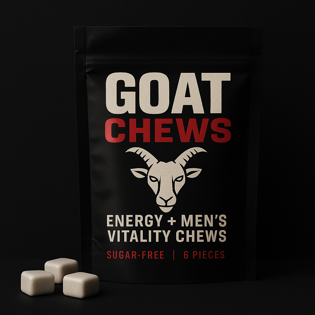 GOAT CHEWS™ – Energy + Men’s Vitality Chewing Gum | Caffeine, Ashwagandha, B-Vitamins & Zinc