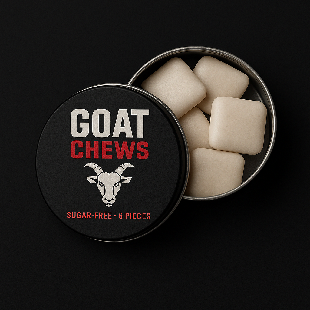 GOAT CHEWS™ – Energy + Men’s Vitality Chewing Gum | Caffeine, Ashwagandha, B-Vitamins & Zinc